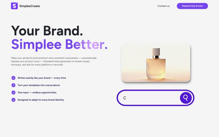 Simplee Create homepage